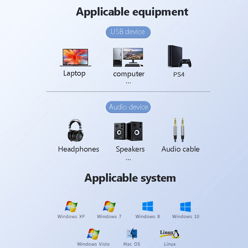 USB to 3.5mm Jack Audio Adapter USB to Headphone and Microphone Jack Aux Adapter Stereo Sound Card Adapter USB to 3.5mm Jack Audio Adapter USB to Headphone and Microphone Jack Aux Adapter Stereo Sound Card Adapter